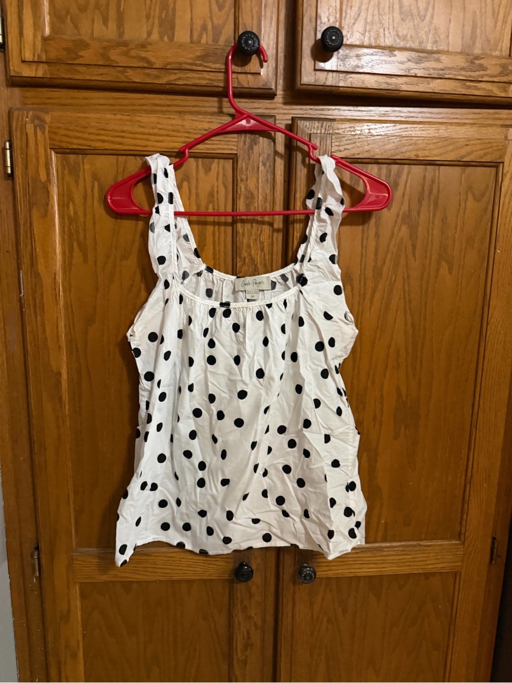 Charlie Paige White Tank with Black Polka Dots